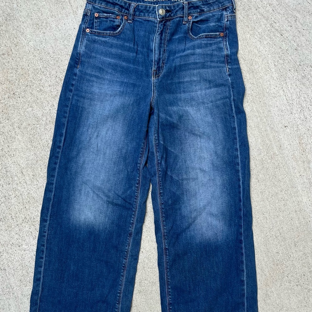 American Eagle Outfitters Super High-Rise Baggy Wide Leg Jeans SHORT